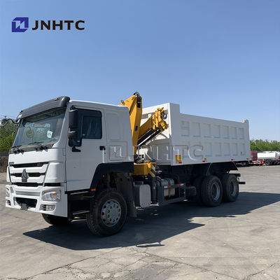 সিনোট্রুক হাও 6x4 371hp ডাম্প ট্রাক ক্রেন সহ 10 টন সিঙ্গাপুর ট্রাক মাউন্ট টেলিস্কোপিক বুম ক্রেন