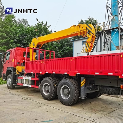 HOWO ট্রেট আর্ম ক্রেন ট্রাক 6X4 10 চাকা 340hp 10 টন ক্রেন সহ কার্গো ট্রাক