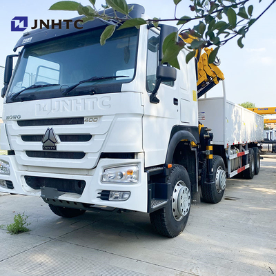 সিনোট্রুক হাও ক্রেন ট্রাক 8X4 10 টন কার্গো ফোল্ডিং ক্রেন 16 চাকা 400hp সঙ্গে বিক্রয়