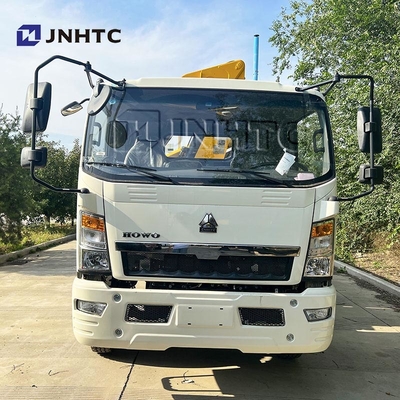 HOWO কার্গো কার্গো ট্রাক মাউন্টেড ক্রেন ট্রাক 290HP 5 টন রেলবোর্ড ফ্ল্যাট প্লেট কার্গো ট্রাক