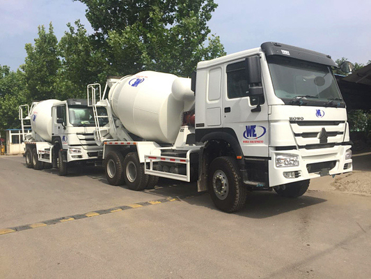 6x4 8M3 কংক্রিট মিক্সার ট্যাঙ্ক ট্রাক Sinotruk Howo7 হোয়াইট রঙ HW76 কেবিন