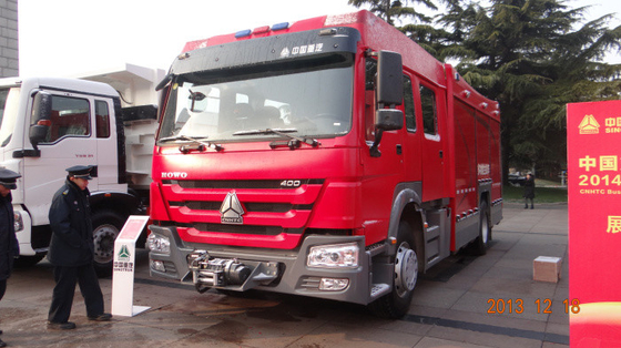 6m3 Sinotruk Howo রেসকিউ ফায়ার ট্রাক জল ট্যাংক ফোম টান এবং লেদার সঙ্গে