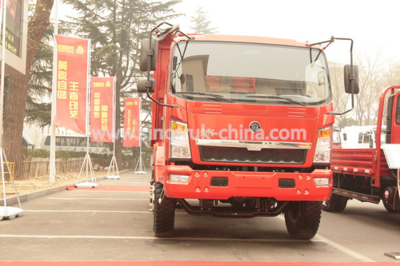 12 টন হাওও 4 × 2 হালকা ডুব ডাম্প ট্রাক 105HP ইউরোআইআই ফ্রন্ট লিফ্টিং 6 টায়ারের সাথে