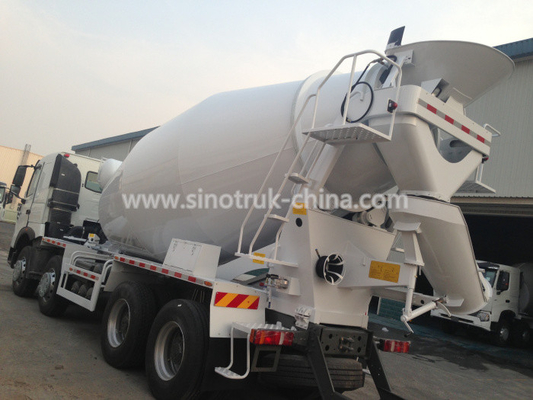 266-371hp ইউরো 2 ইউরো 3 হাও এ 7 ট্রাক কংক্রিট মিশুক 8x4 10 সিবিএম রেড হোয়াইট রঙে