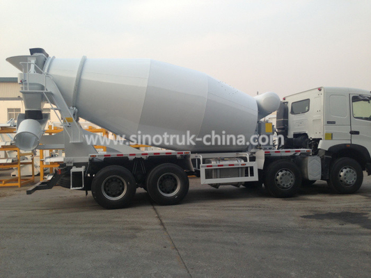 266-371hp ইউরো 2 ইউরো 3 হাও এ 7 ট্রাক কংক্রিট মিশুক 8x4 10 সিবিএম রেড হোয়াইট রঙে
