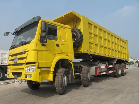 হলুদ 12 চাকা 8x4 ডাম্প ট্রাকের ভারী দায়িত্ব 30-40M3 60-70T লোড ক্যাপাসিটি