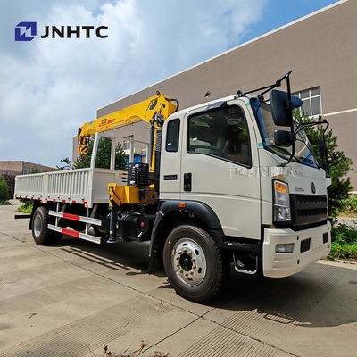 HOWO ক্রেন ট্রাক 4X2 6 চাকা ক্রেন 5 টন কার্গো ট্রাক 12 টন ভাঁজ আর্ম ক্রেন সঙ্গে