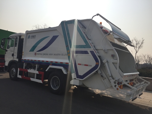6x4 10 চাকা 12cbm গার্বেজ কম্প্যাক্টর ট্রাক 371 এইচপি হর্সপpower এসজিএস সার্টিফিকেশন