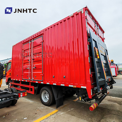 ব্র্যান্ড 5 টন ট্রাক 4x2 6 হুইলার কার্গো ভ্যান মিনি লরি ট্রাক ইউরো 2 ডিজেল কার্গো ট্রাক হাইড্রোলিক ব্যাকপ্লেট সহ