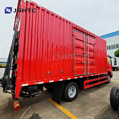 ব্র্যান্ড 5 টন ট্রাক 4x2 6 হুইলার কার্গো ভ্যান মিনি লরি ট্রাক ইউরো 2 ডিজেল কার্গো ট্রাক হাইড্রোলিক ব্যাকপ্লেট সহ