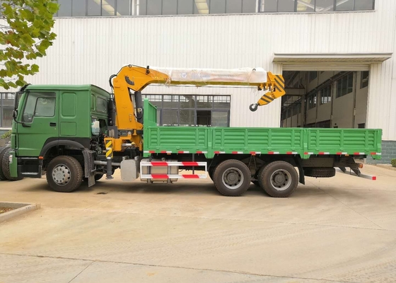 12T 6x4 Chassis ট্রাক Sinotruk Howo7 সবুজ রঙের বুম কপিকল মাউন্ট