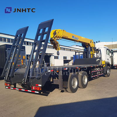 নতুন HOWO TX380 6x4 12T ফ্ল্যাটবেড ড্রপসাইড ক্যাপাসিটি কার্গো পরিবহন ট্রাক স্ট্রেইট আর্ম বুম ক্রেন ট্রাক বিক্রয়ের জন্য
