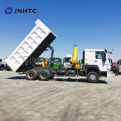 সিনোট্রুক হাও 6x4 371hp ডাম্প ট্রাক ক্রেন সহ 10 টন সিঙ্গাপুর ট্রাক মাউন্ট টেলিস্কোপিক বুম ক্রেন