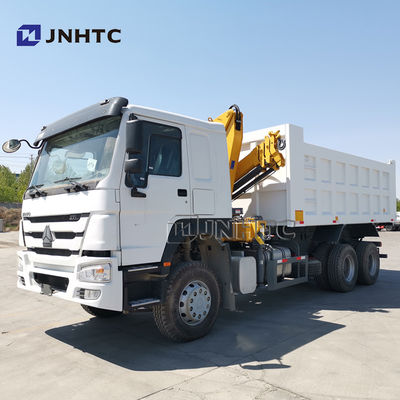 সিনোট্রুক হাও 6x4 371hp ডাম্প ট্রাক ক্রেন সহ 10 টন সিঙ্গাপুর ট্রাক মাউন্ট টেলিস্কোপিক বুম ক্রেন