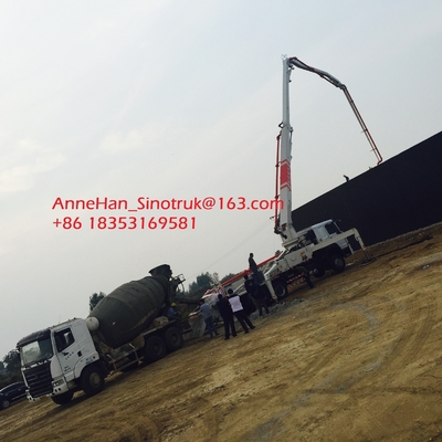 53 মিটার অস্ত্র সঙ্গে উচ্চ স্থায়িত্ব Sinotruk কংক্রিট পাম্পিং সরঞ্জাম
