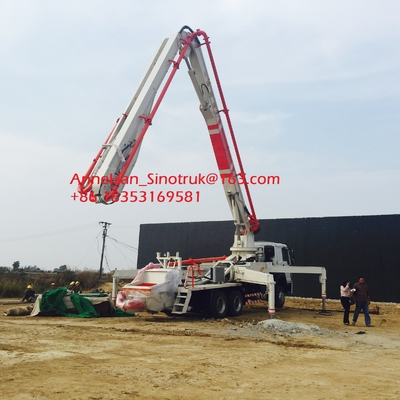 53 মিটার অস্ত্র সঙ্গে উচ্চ স্থায়িত্ব Sinotruk কংক্রিট পাম্পিং সরঞ্জাম