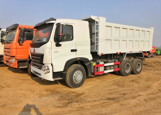 হোয়াইট হাও 6x4 টিপার ট্রাক 3 এক্সেল ডাম্প ট্রাক ভারি দায়িত্ব 30 টন লোড হচ্ছে