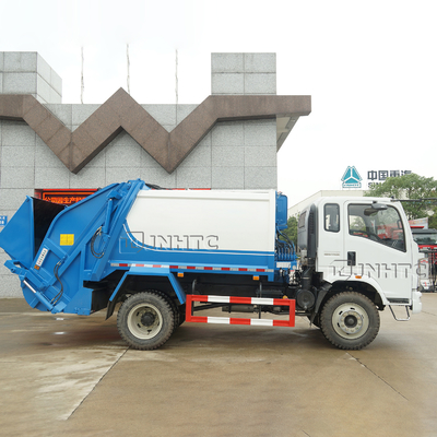 HOWO 4x2 ছোট 5m3 আবর্জনা কমপ্যাক্টর ট্রাক