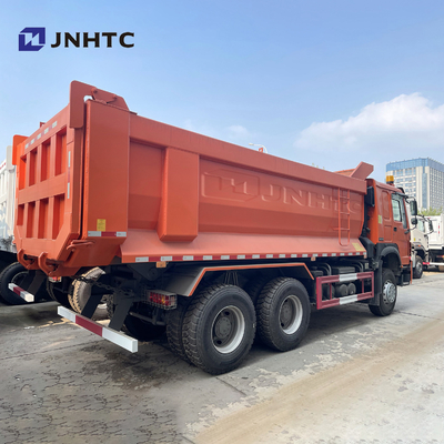 HOWO 6X4 371 সবুজ 20 কিউবিক হেভি ডিউটি ​​ডাম্প ট্রাক ইউ টাইপ কার্গো বডি অ্যালার্ম লাইট সহ