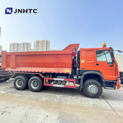 HOWO 6X4 371 সবুজ 20 কিউবিক হেভি ডিউটি ​​ডাম্প ট্রাক ইউ টাইপ কার্গো বডি অ্যালার্ম লাইট সহ
