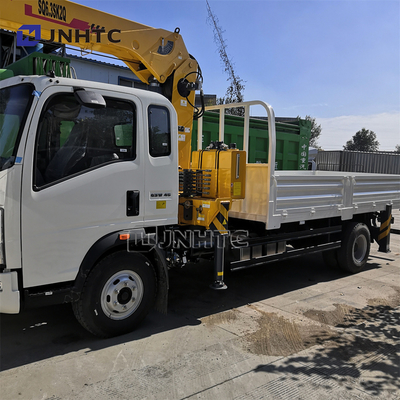 Sinotruk Howo 4X2 লাইট টেলিস্কোপিং বুম ক্রেন ট্রাক 5 টন