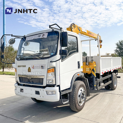 6 টন ক্রেন ট্রাক 4x2 6 চাকা ট্রাক সোজা বাহু ক্রেন সহ HOWO হালকা দায়িত্ব 3-8 টন কার্গো ট্রাক