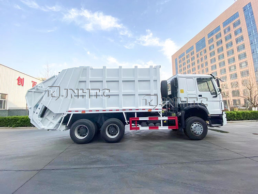 6x4 10 চাকার 16CBM বর্জ্য কমপ্যাক্টর ট্রাক ঝুলন্ত বালতি