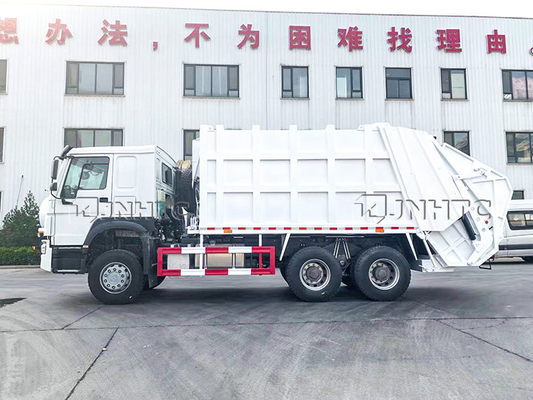 6x4 10 চাকার 16CBM বর্জ্য কমপ্যাক্টর ট্রাক ঝুলন্ত বালতি