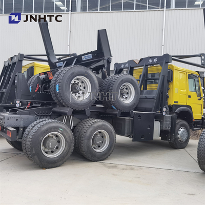 6x4 TIMBER কাঠ পরিবহন লগিং ট্রেলার Sinotruk Howo ব্র্যান্ড