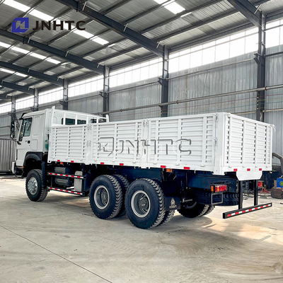 HOWO 371HP 6X6 4x4 ড্রাইভ কার্গো ট্রাক কলাম প্লেট ড্রপসাইড গেট