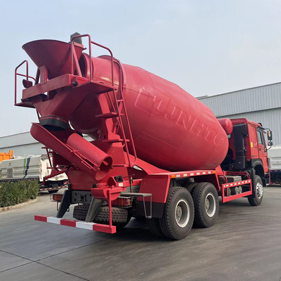 10 চাকার SINOTRUK HOWO কংক্রিট মিক্সিং ট্রাক 6x4 লাল