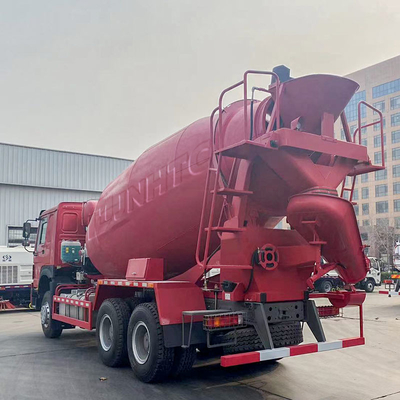 10 চাকার SINOTRUK HOWO কংক্রিট মিক্সিং ট্রাক 6x4 লাল