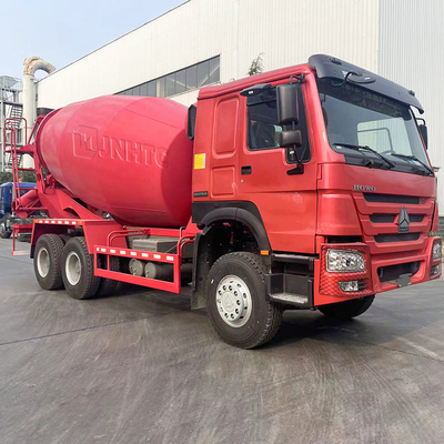 10 চাকার SINOTRUK HOWO কংক্রিট মিক্সিং ট্রাক 6x4 লাল