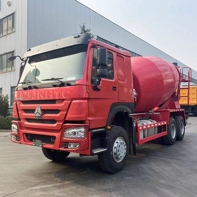 10 চাকার SINOTRUK HOWO কংক্রিট মিক্সিং ট্রাক 6x4 লাল