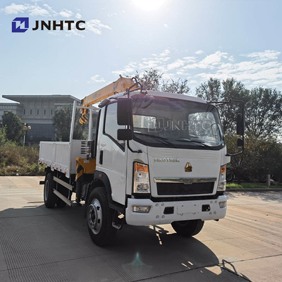 Sinotruk Howo Homan 6 হুইল 4x2 ড্রপসাইড কার্গো ট্রাক 3.2t ক্রেন সহ